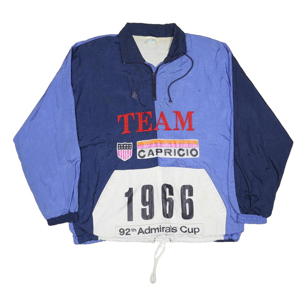 CAPRICIO Mens Blue Navy Nylon Zip Jacket M Team 1966 Admirals Cup