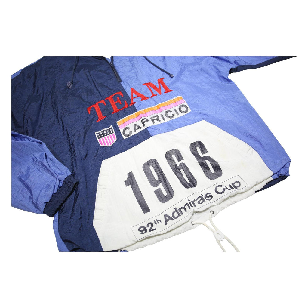 CAPRICIO Mens Blue Navy Nylon Zip Jacket M Team 1966 Admirals Cup