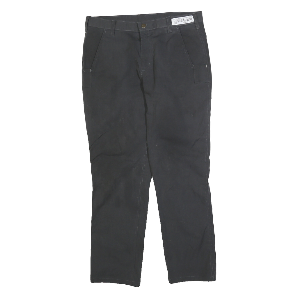 CARHARTT Mens Cotton Blend Black Relaxed Straight Trousers W32 L30 Workwear