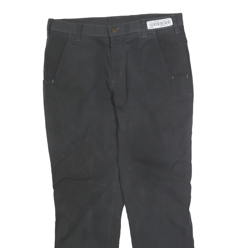 CARHARTT Mens Cotton Blend Black Relaxed Straight Trousers W32 L30 Workwear