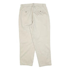 BURTONS Mens Cotton Blend Beige Regular Fit Trousers W34 L28 Classic Zip Closure