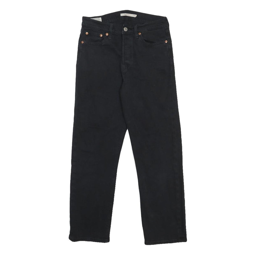 LEVI'S Big E Womens Jeans Black Regular Straight Denim W26 L26 Button Closure