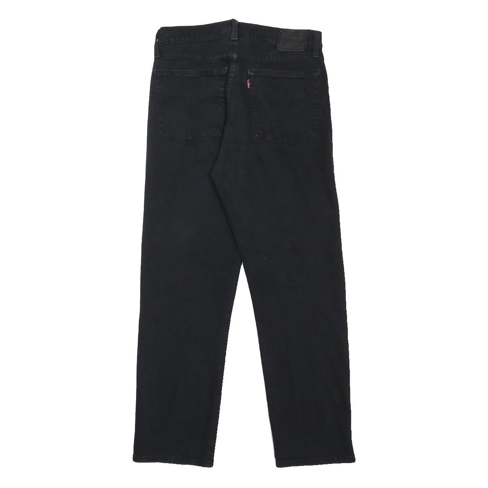 LEVI'S Big E Womens Jeans Black Regular Straight Denim W26 L26 Button Closure