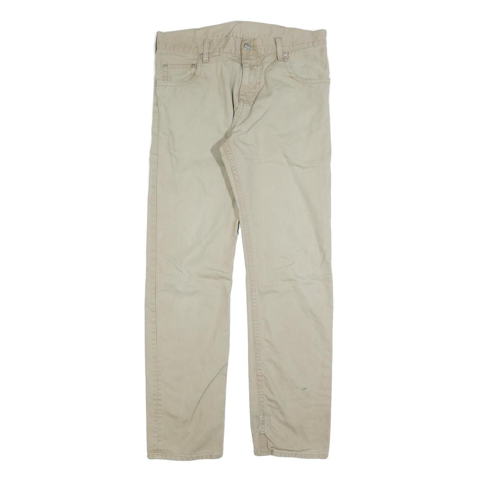 CARHARTT Mens Jeans Beige Regular Straight Cotton Blend W32 L34 Casual Durable