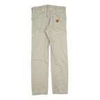 CARHARTT Mens Jeans Beige Regular Straight Cotton Blend W32 L34 Casual Durable