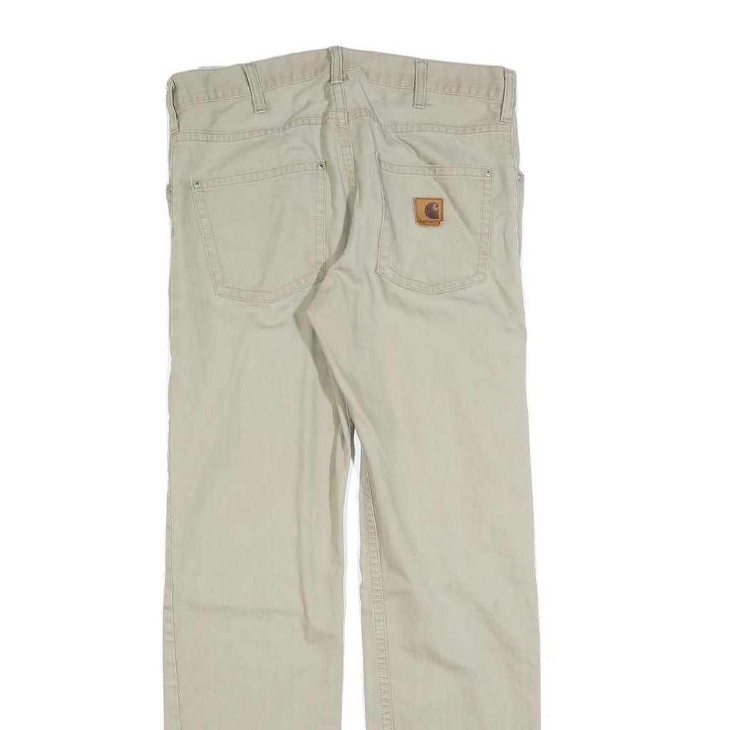 CARHARTT Mens Jeans Beige Regular Straight Cotton Blend W32 L34 Casual Durable