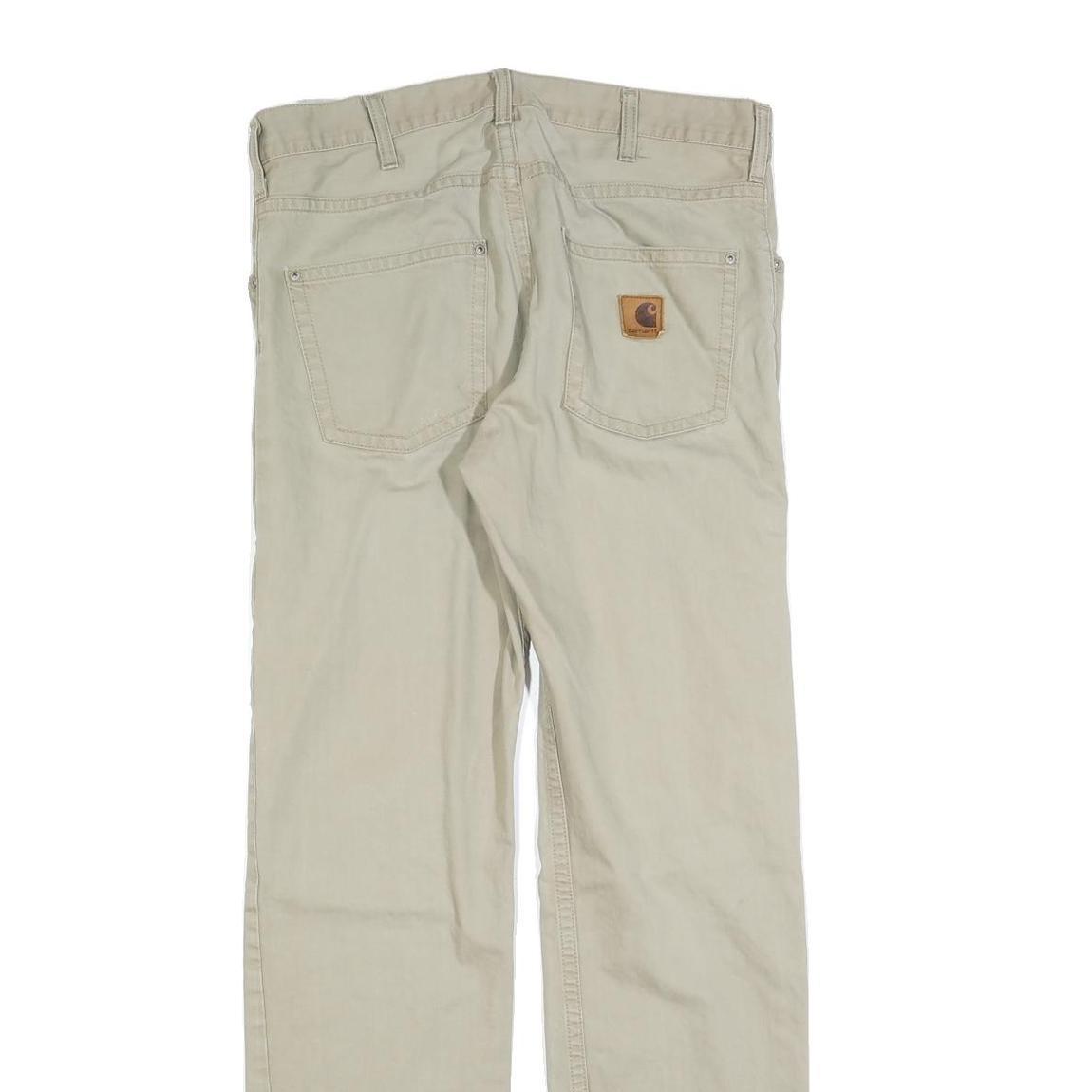 CARHARTT Mens Jeans Beige Regular Straight Cotton Blend W32 L34 Casual Durable
