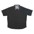 WRANGLER Mens Black Cotton Blend Short Sleeve Shirt XL Button Pockets Casual