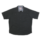 WRANGLER Mens Black Cotton Blend Short Sleeve Shirt XL Button Pockets Casual