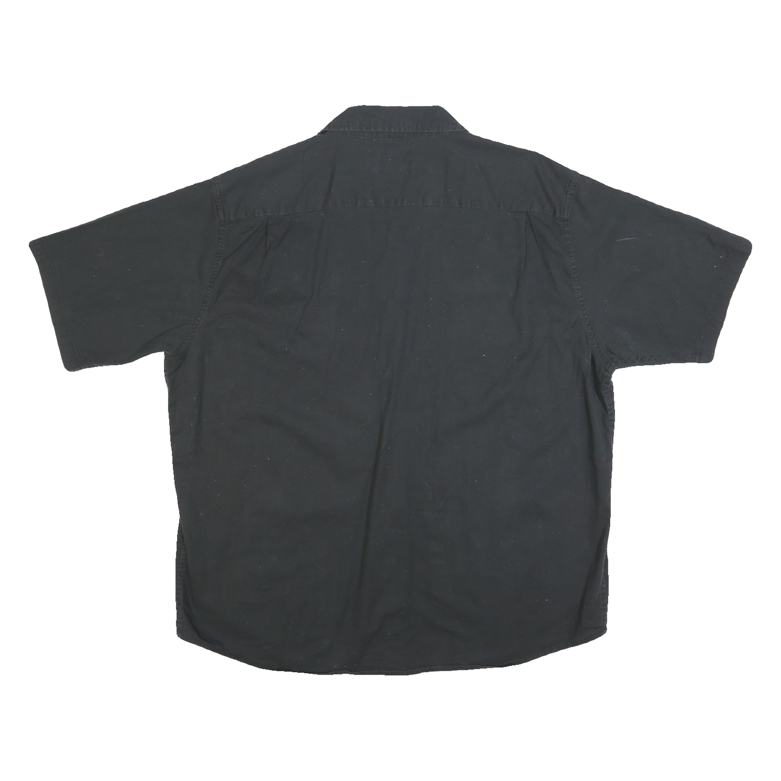 WRANGLER Mens Black Cotton Blend Short Sleeve Shirt XL Button Pockets Casual