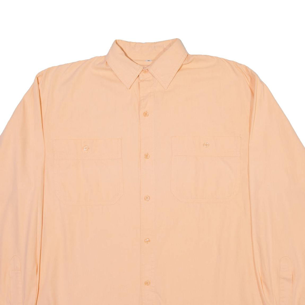 BOX Mens Plain Shirt Pink Long Sleeve M