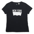 LEVI'S Womens Black New York Graphic T-Shirt S Short Sleeve Crew Neck Cotton
