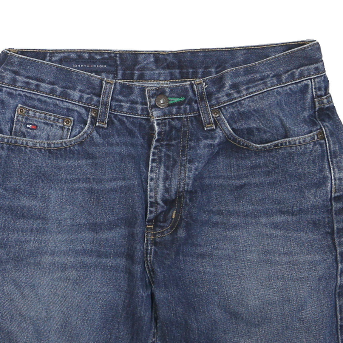 TOMMY HILFIGER Mens Denim Blue Cut-Off Shorts M W32 Classic Fit Casual Summer