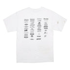 HANES Mens White Racing Cars Graphic T-Shirt M Short Sleeve Crew Neck