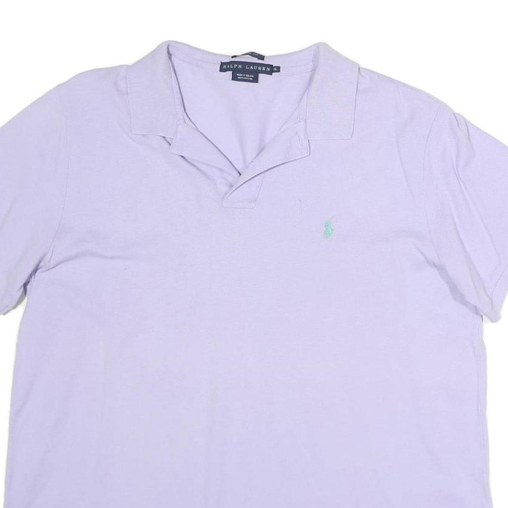 RALPH LAUREN Mens Lavender Short Sleeve Plain XL Cotton Polo Shirt Classic Style