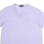 RALPH LAUREN Mens Lavender Short Sleeve Plain XL Cotton Polo Shirt Classic Style