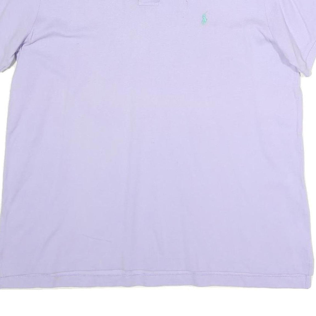 RALPH LAUREN Mens Lavender Short Sleeve Plain XL Cotton Polo Shirt Classic Style