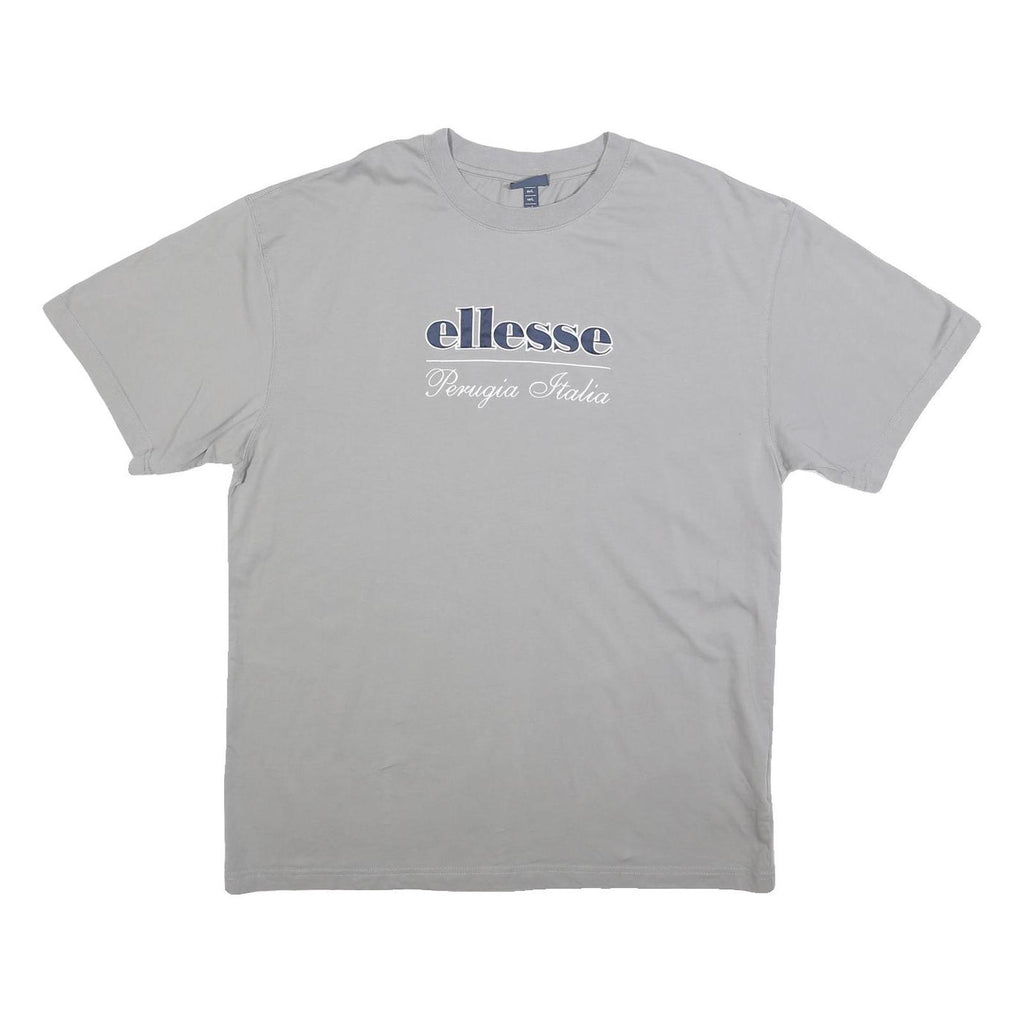 ELLESSE Mens Grey T-Shirt L Short Sleeve Crew Neck Casual Cotton Top