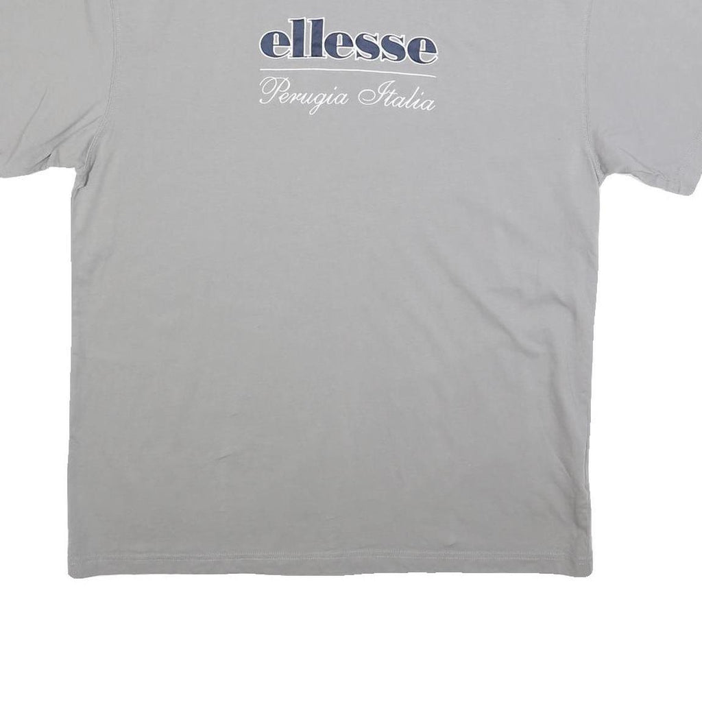 ELLESSE Mens Grey T-Shirt L Short Sleeve Crew Neck Casual Cotton Top