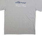 ELLESSE Mens Grey T-Shirt L Short Sleeve Crew Neck Casual Cotton Top