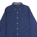 NAUTICA Mens Blue Classic Fit Stretch Cotton Shirt L Button-Down Collar Casual