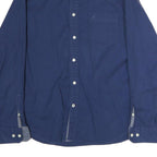 NAUTICA Mens Blue Classic Fit Stretch Cotton Shirt L Button-Down Collar Casual