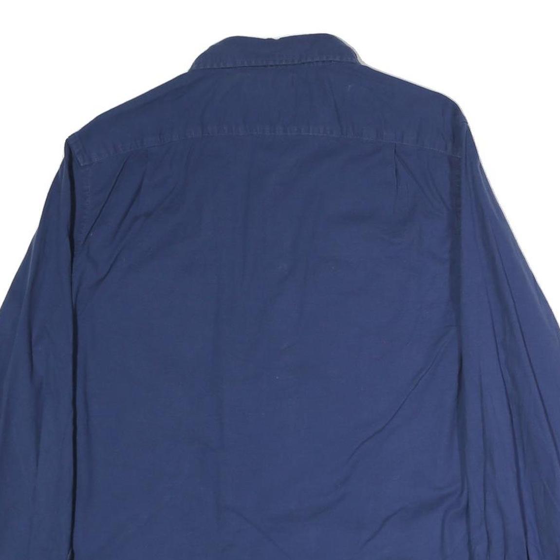 NAUTICA Mens Blue Classic Fit Stretch Cotton Shirt L Button-Down Collar Casual