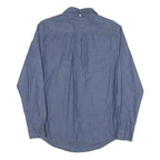 TOMMY HILFIGER Mens Blue & White Patterned Shirt M Cotton Blend Casual Button