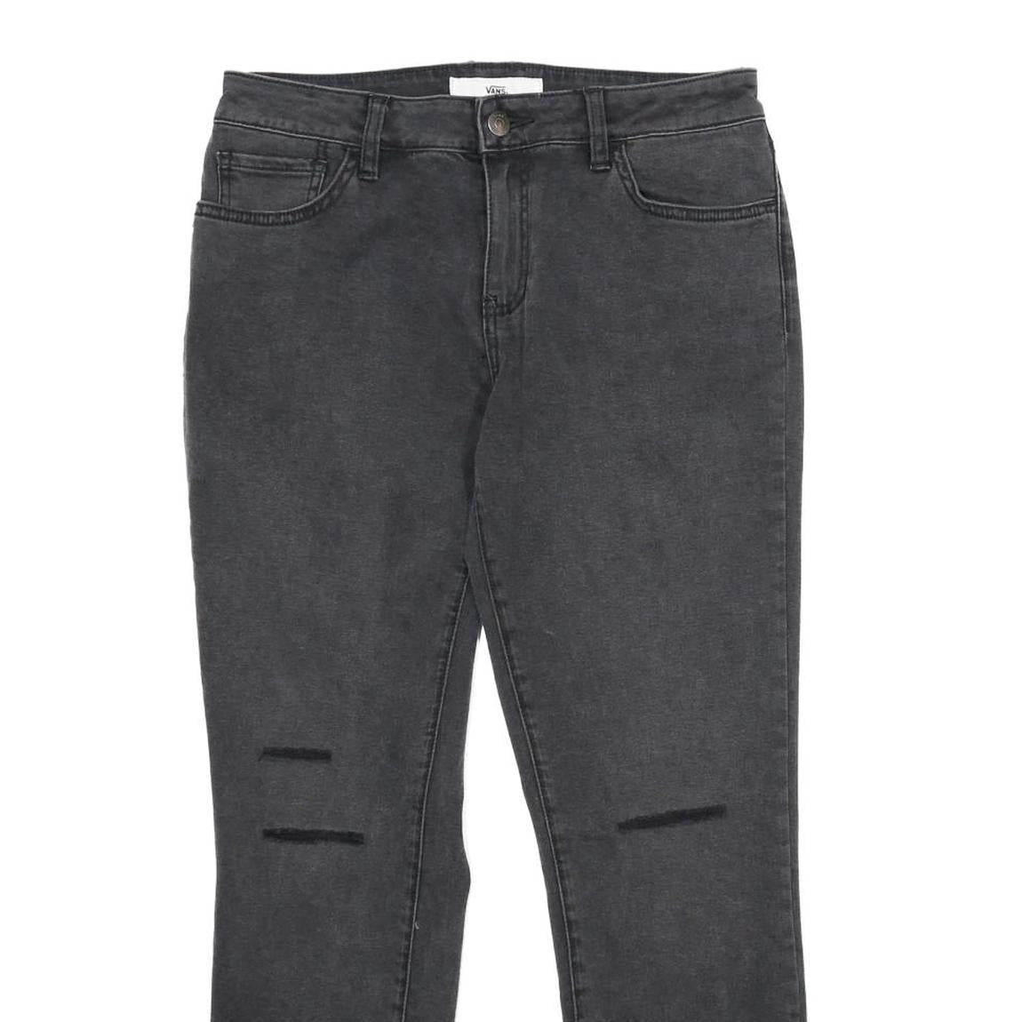 VANS Womens Jeans Slim Skinny Denim Dark W29 L26 Black Slim Fit Zip Closure