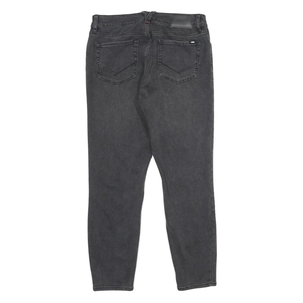 VANS Womens Jeans Slim Skinny Denim Dark W29 L26 Black Slim Fit Zip Closure