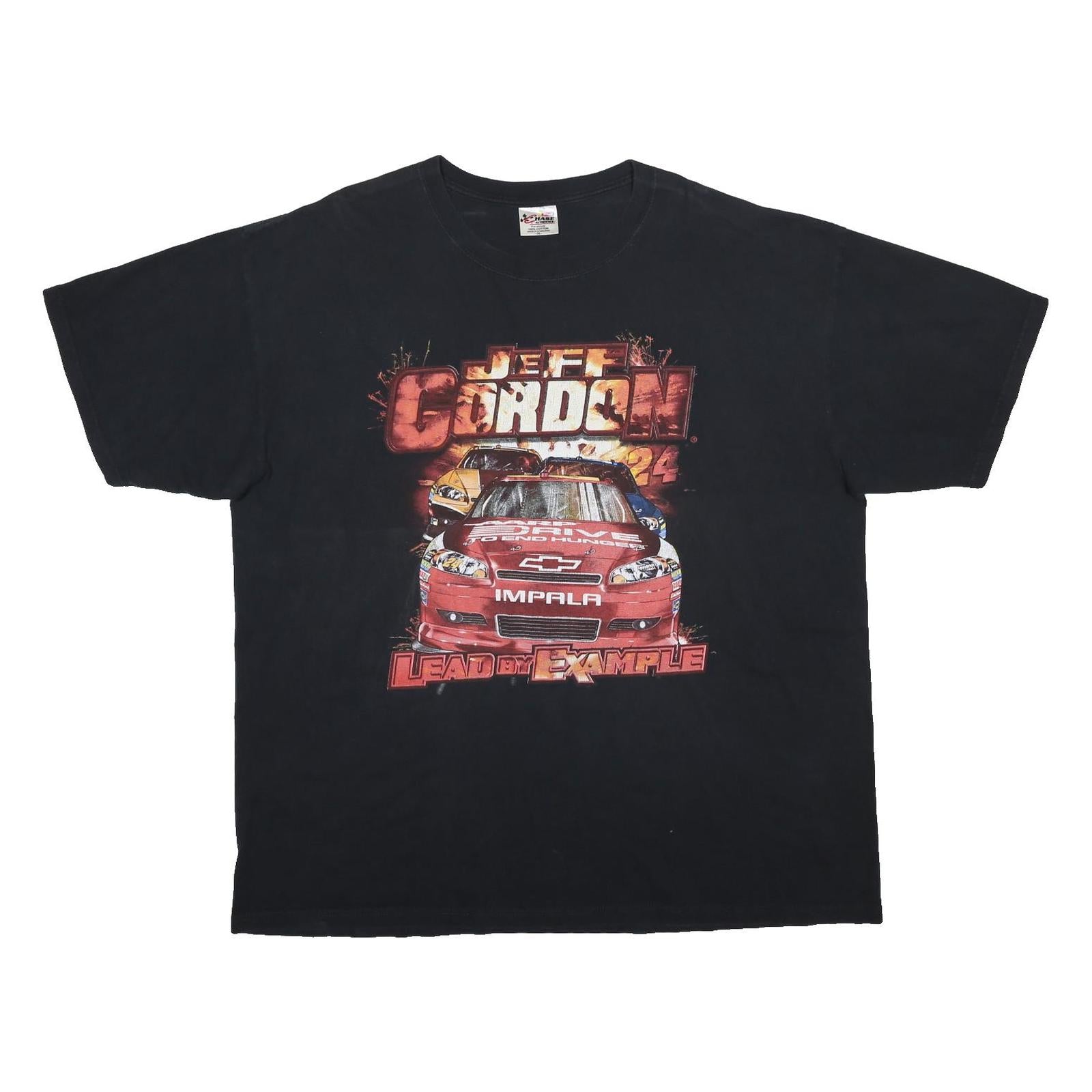CHASE AUTHENTICS Mens Black Jeff Gordon 2XL Crew Neck Cotton Racing Sweatshirt