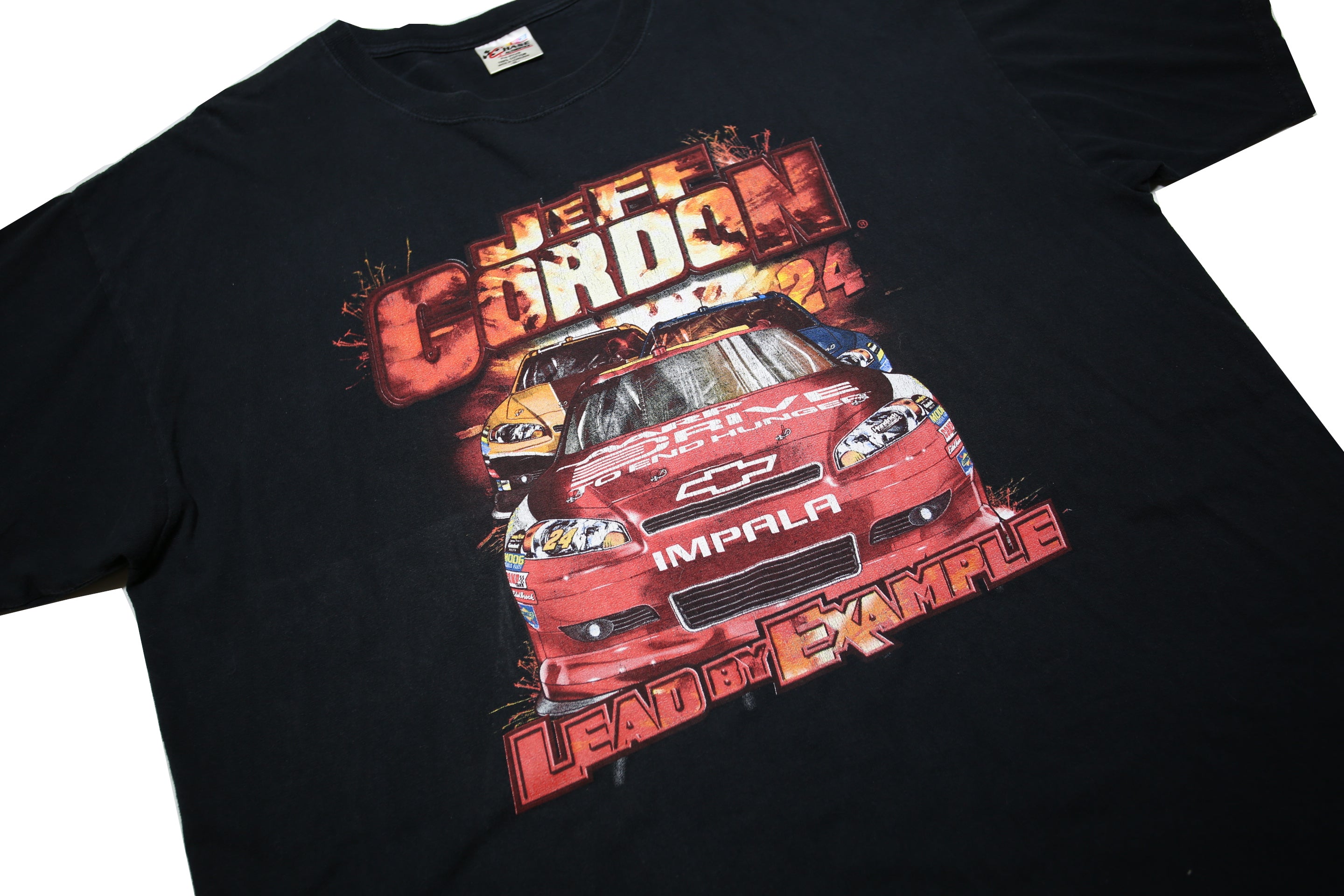 CHASE AUTHENTICS Mens Black Jeff Gordon 2XL Crew Neck Cotton Racing Sweatshirt
