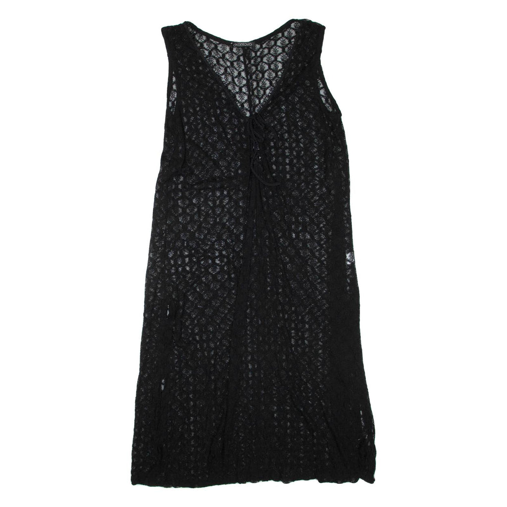 CKONTOVA Womens Shift Dress Black Sleeveless Midi L