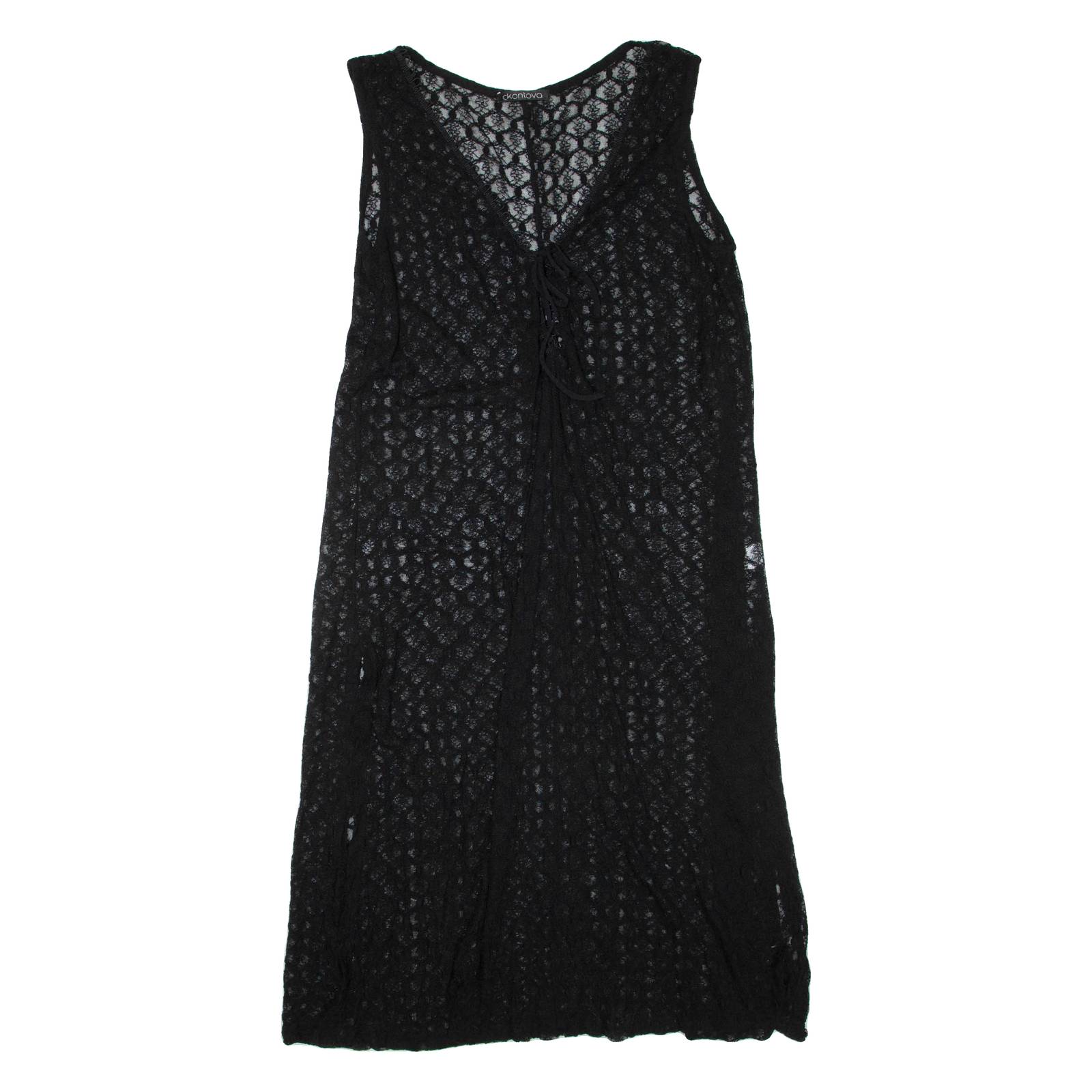 CKONTOVA Womens Shift Dress Black Sleeveless Midi L