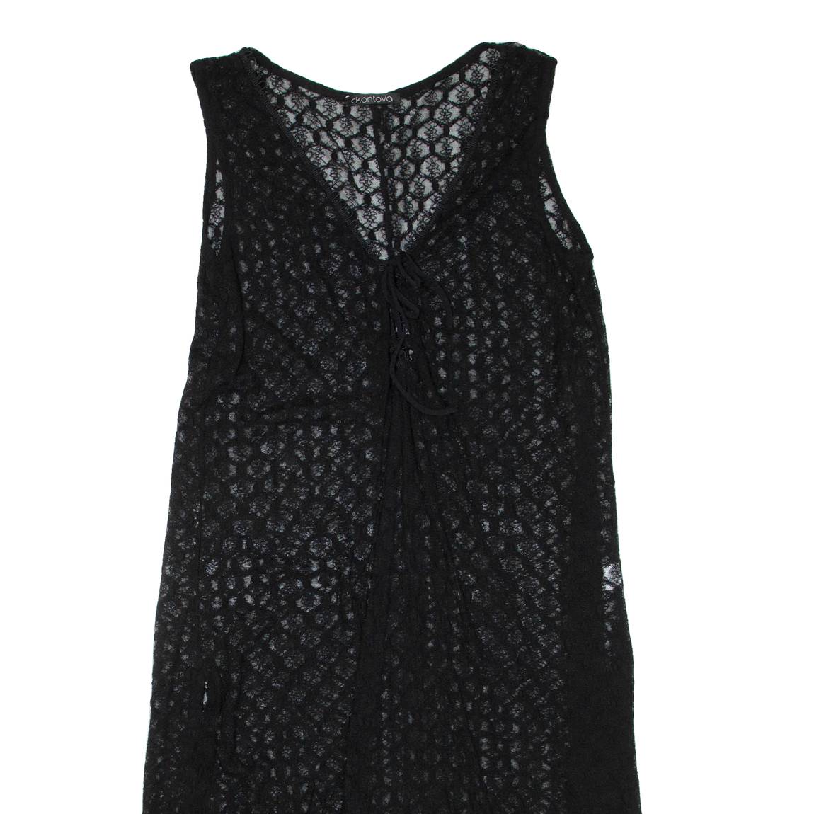 CKONTOVA Womens Shift Dress Black Sleeveless Midi L