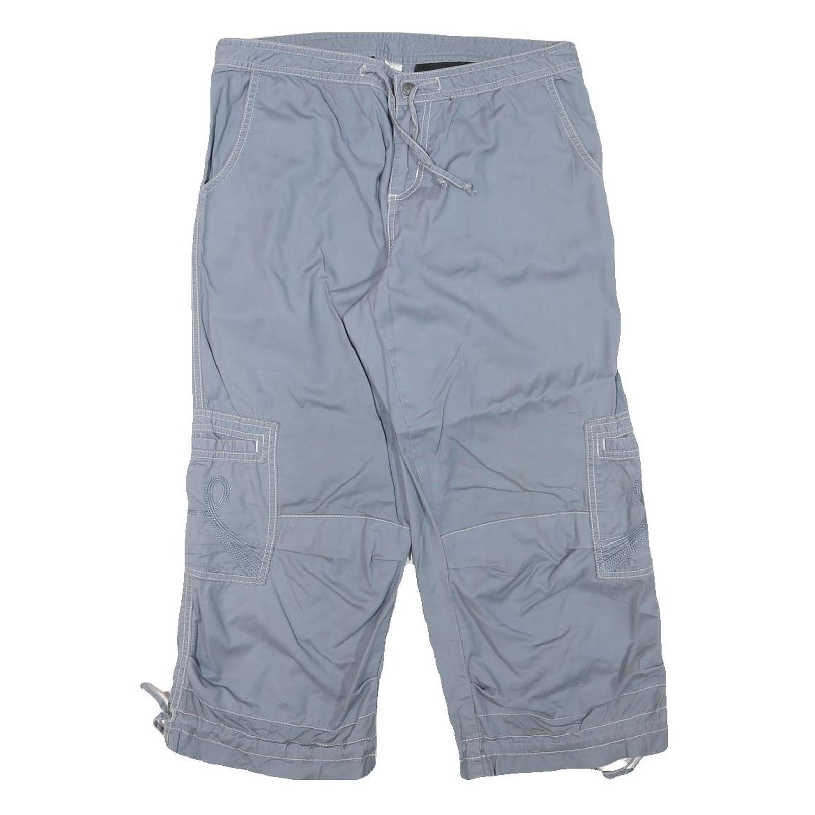 Womens Blue Casual Cotton Blend Cargo Shorts L W31 Comfortable Summer Wear