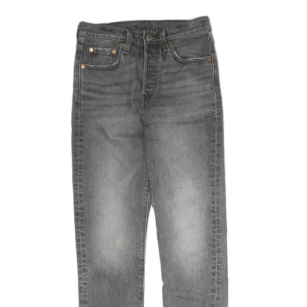 LEVI'S 501S Womens Jeans Grey Slim Straight Denim Medium W25 L28 Button Closure