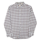 LEVI'S Mens White & Maroon Checked Shirt 2XL Cotton Blend Casual Long Sleeve