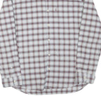 LEVI'S Mens White & Maroon Checked Shirt 2XL Cotton Blend Casual Long Sleeve