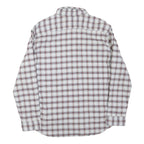 LEVI'S Mens White & Maroon Checked Shirt 2XL Cotton Blend Casual Long Sleeve