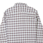 LEVI'S Mens White & Maroon Checked Shirt 2XL Cotton Blend Casual Long Sleeve