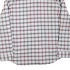 LEVI'S Mens White & Maroon Checked Shirt 2XL Cotton Blend Casual Long Sleeve