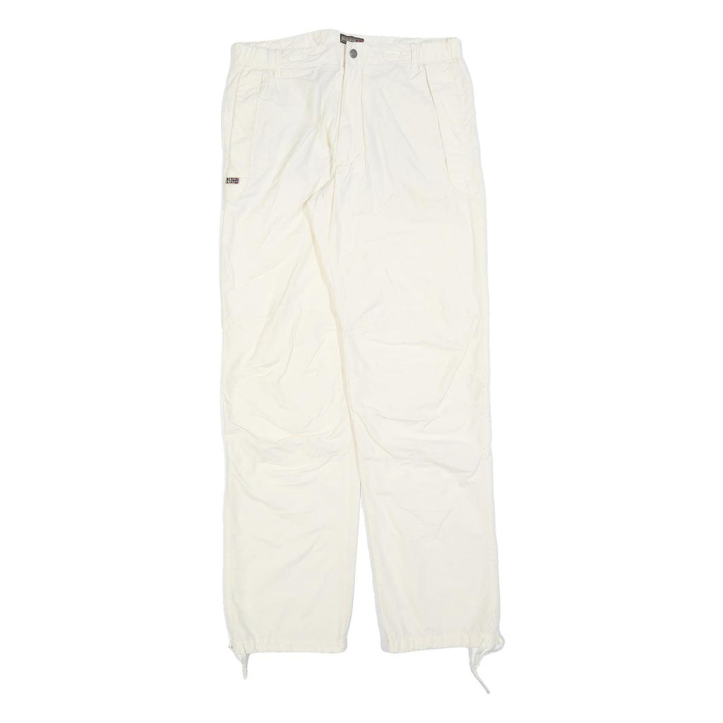 NAPAPIJRI Womens White Polyester Blend Regular Fit Straight Trousers W32 L32 Zip