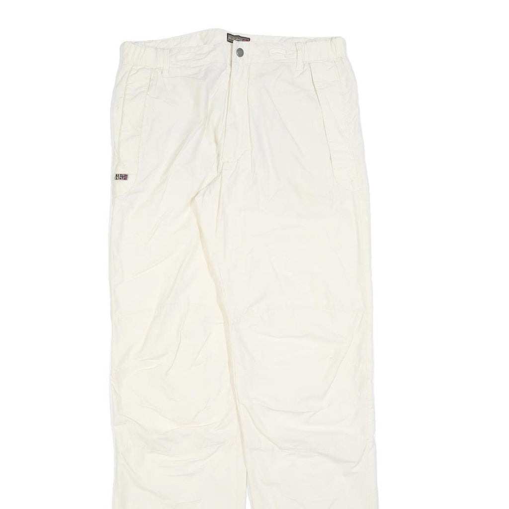 NAPAPIJRI Womens White Polyester Blend Regular Fit Straight Trousers W32 L32 Zip