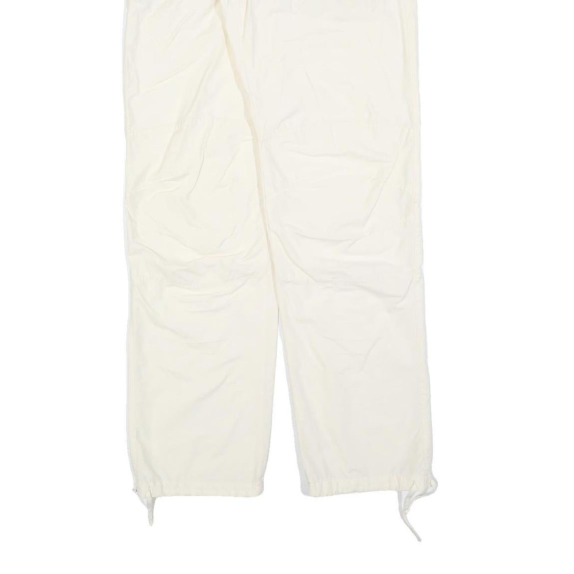 NAPAPIJRI Womens White Polyester Blend Regular Fit Straight Trousers W32 L32 Zip