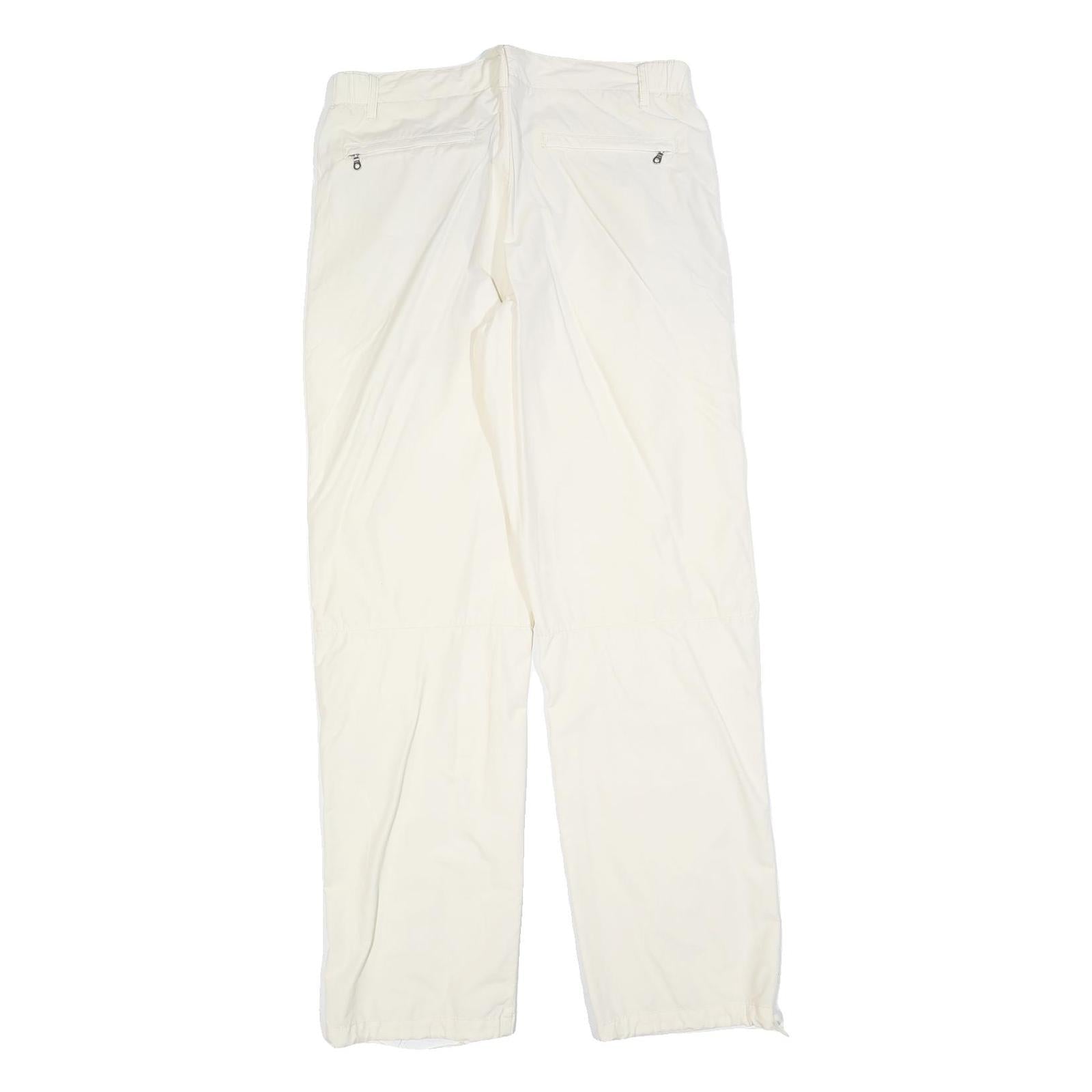 NAPAPIJRI Womens White Polyester Blend Regular Fit Straight Trousers W32 L32 Zip