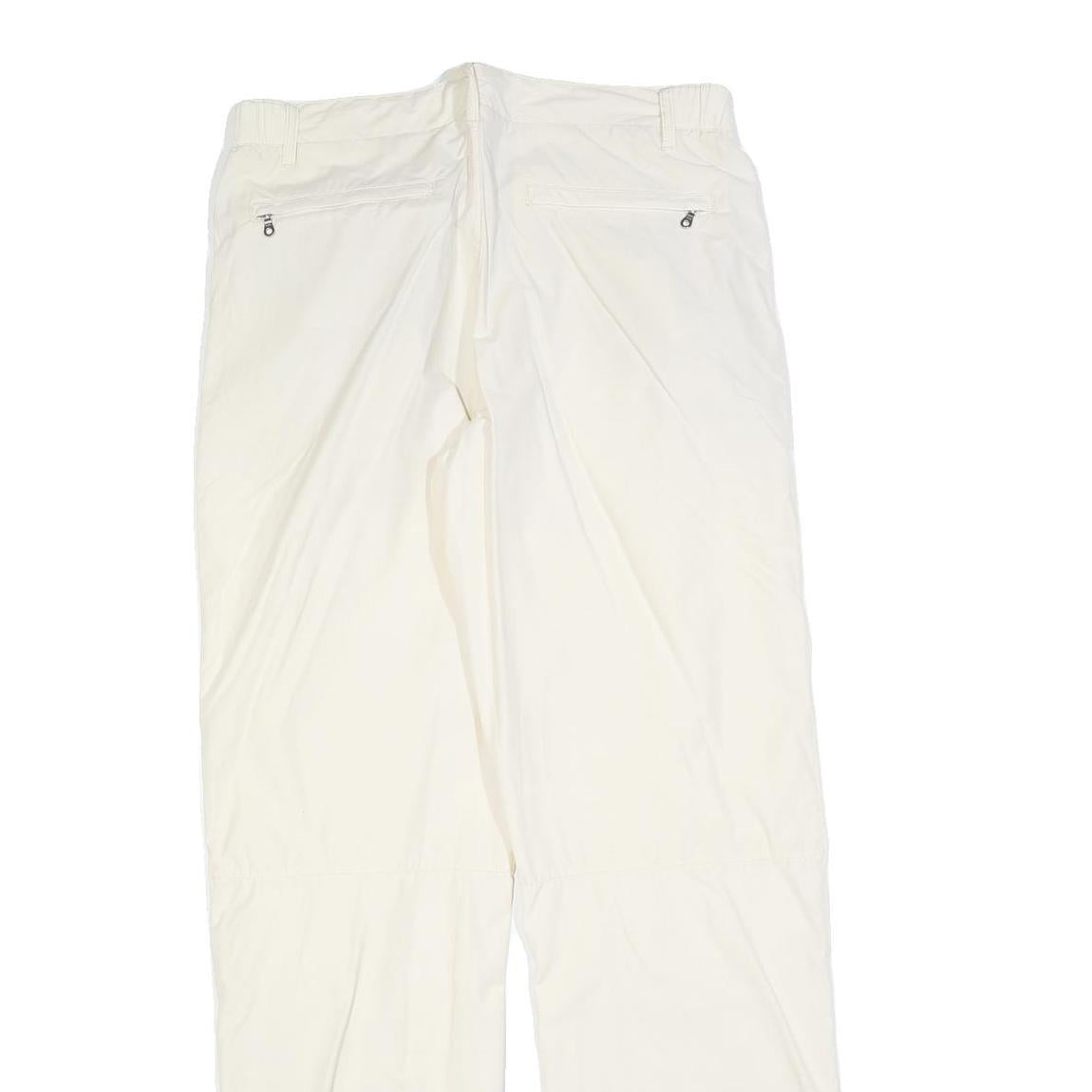 NAPAPIJRI Womens White Polyester Blend Regular Fit Straight Trousers W32 L32 Zip