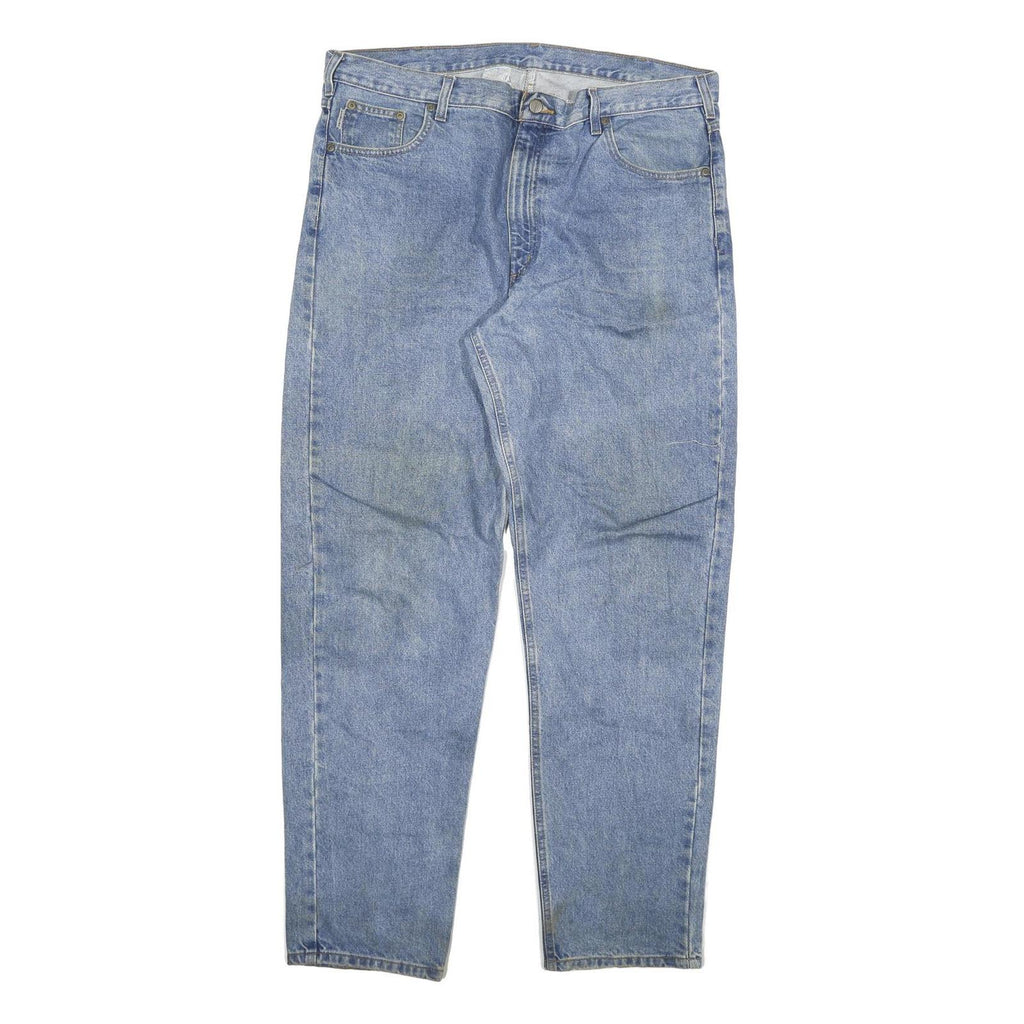 CARHARTT Mens Relaxed Blue Denim Light W40 L34 Zip Jeans Casual Workwear