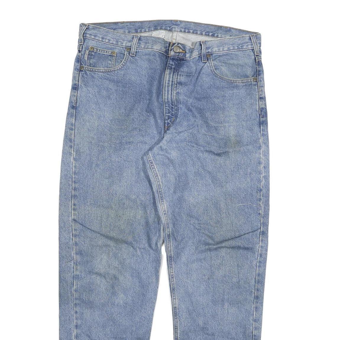 CARHARTT Mens Relaxed Blue Denim Light W40 L34 Zip Jeans Casual Workwear