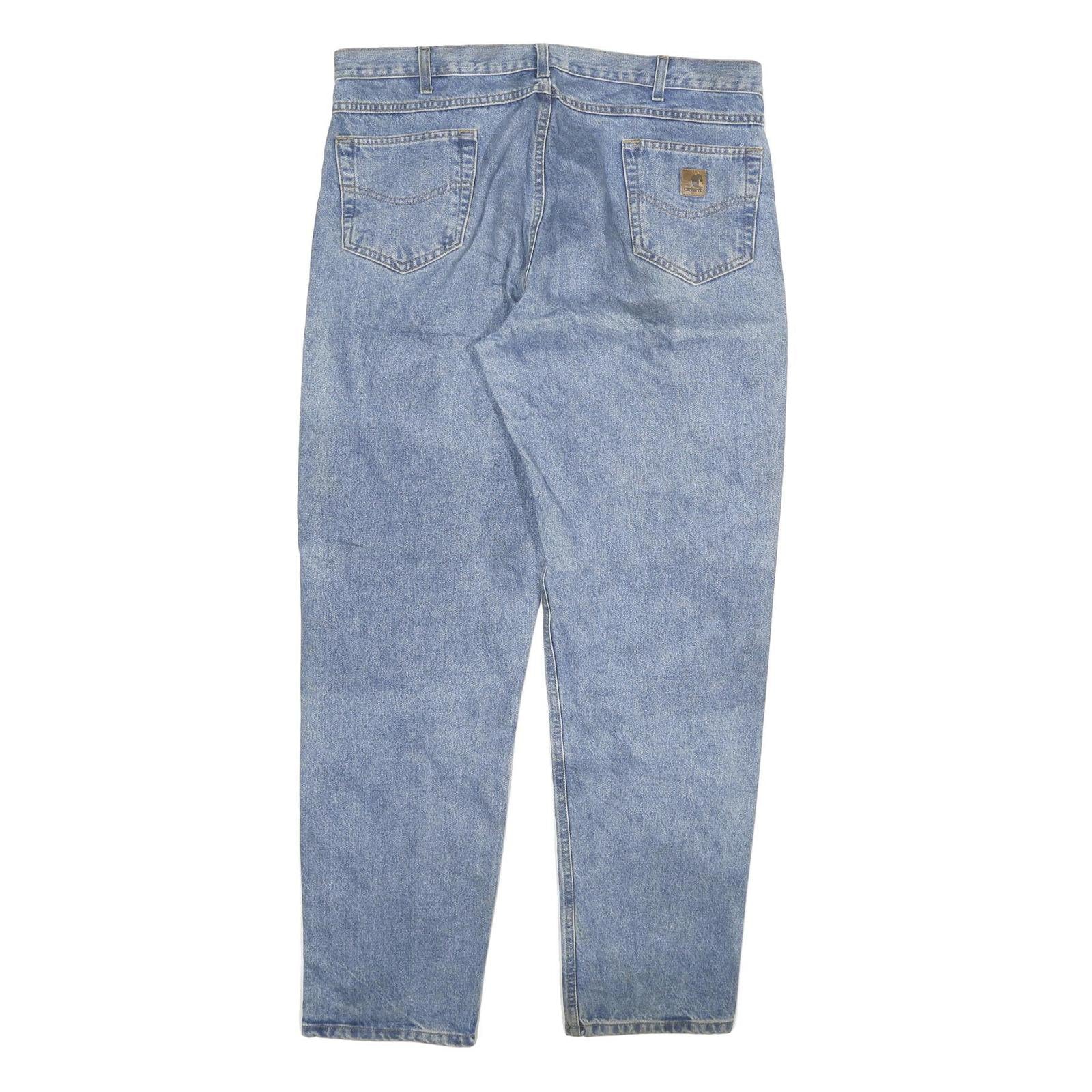 CARHARTT Mens Relaxed Blue Denim Light W40 L34 Zip Jeans Casual Workwear